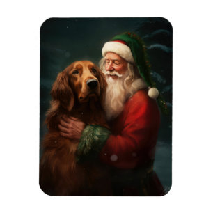 Irish Red Setter Jultomten Festive jul Magnet