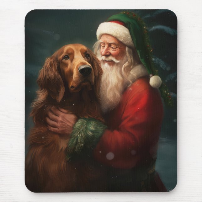 Irish Red Setter Jultomten Festive jul Musmatta (Framsidan)