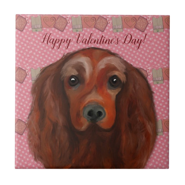 Irish Red Setter Kakelplatta (Framsidan)