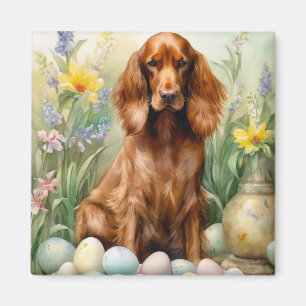 Irish Red Setter med Påskägg Magnet