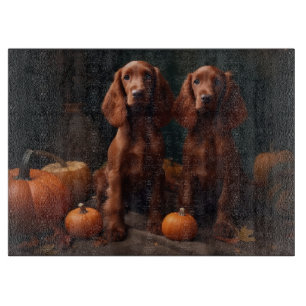 Irish Red Setter Puppy Autumn Delight Pumpkin