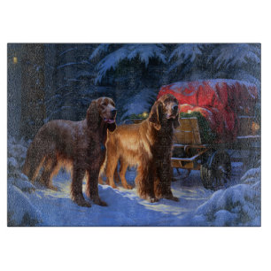 Irish Red Setter Snowy Sleigh juldeeller
