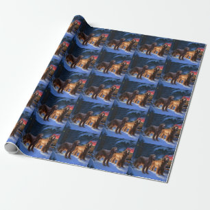 Irish Red Setter Snowy Sleigh juldeeller Presentpapper