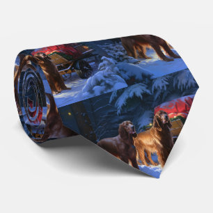 Irish Red Setter Snowy Sleigh juldeeller Slips