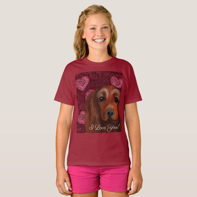 Irish Red Setter T Shirt (Hel framsida)