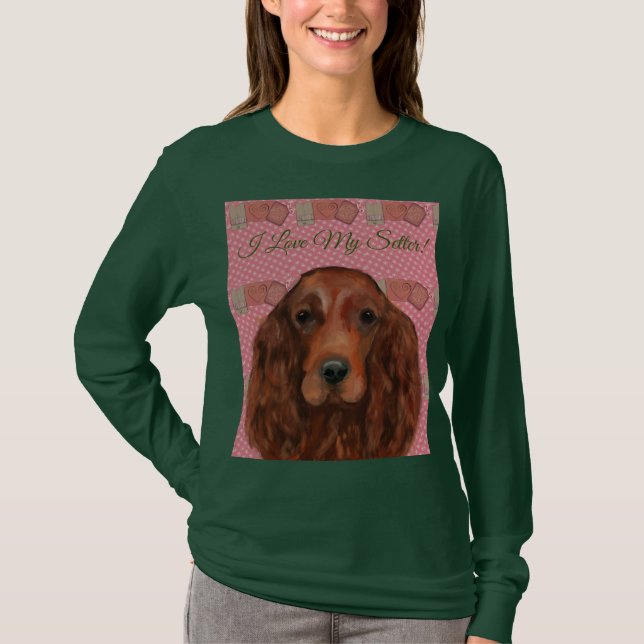 Irish Red Setter T Shirt (Framsida)
