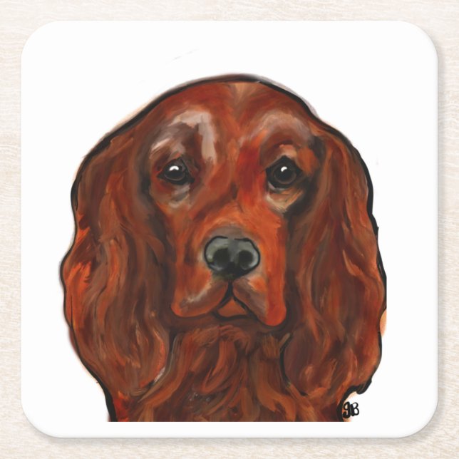 Irish Red Setter Underlägg Papper Kvadrat (Framsidan)