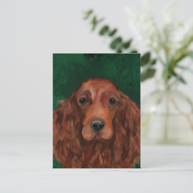 Irish Red Setter Vykort (Stående Fram)