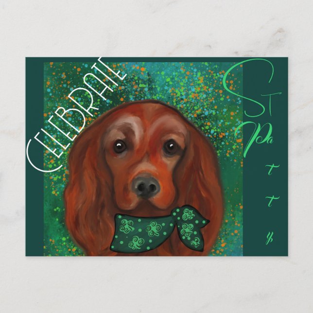 Irish Red Setter Vykort (Framsida)