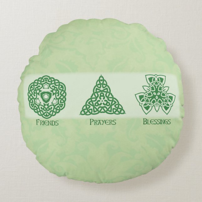 Irish Religiösa Friends Prayers and Blessings Rund Kudde (Framsidan)