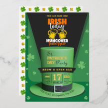 Irish Retro Modern St Patrick's Day Party Open Pub