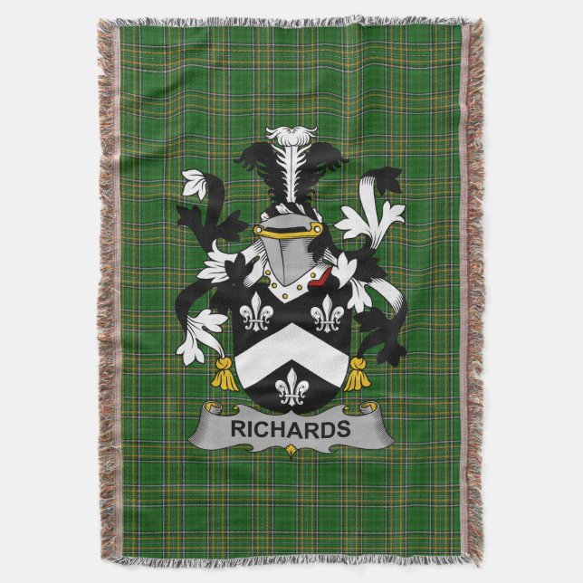 Irish Richards Jackar av Arm Family Crest Ireland Filt (Framsidan Vertikal)