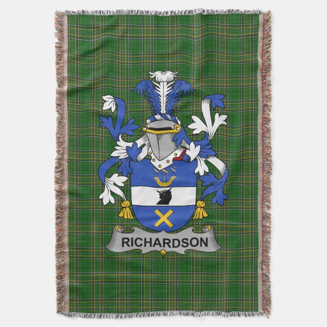 Irish Richardson Jackar av Arm Family Crest Irelan Filt (Framsidan Vertikal)