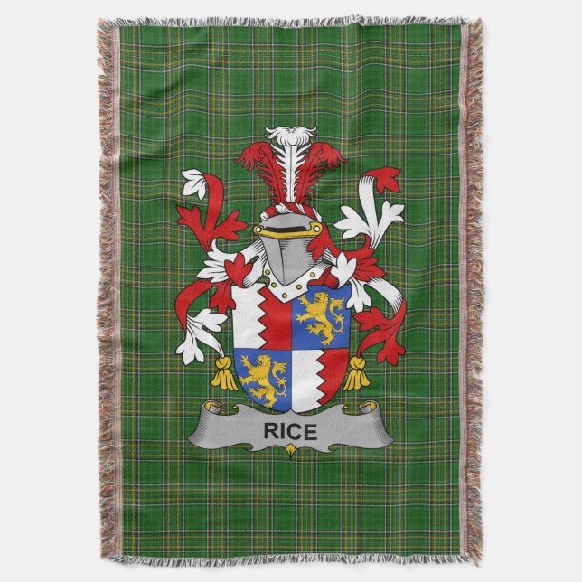 Irish Ris Jackar Arm Family Crest Ireland Filt (Framsidan Vertikal)