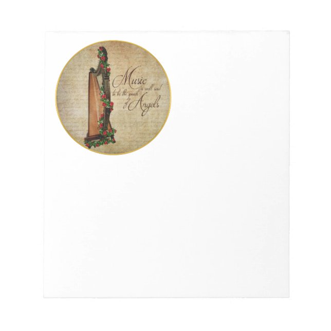 Irish Ro Harp Note Pad Anteckningsblock (Framsida)