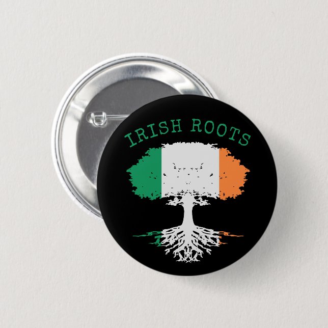 Irish Roots Family Träd Knapp (Framsida & baksida)