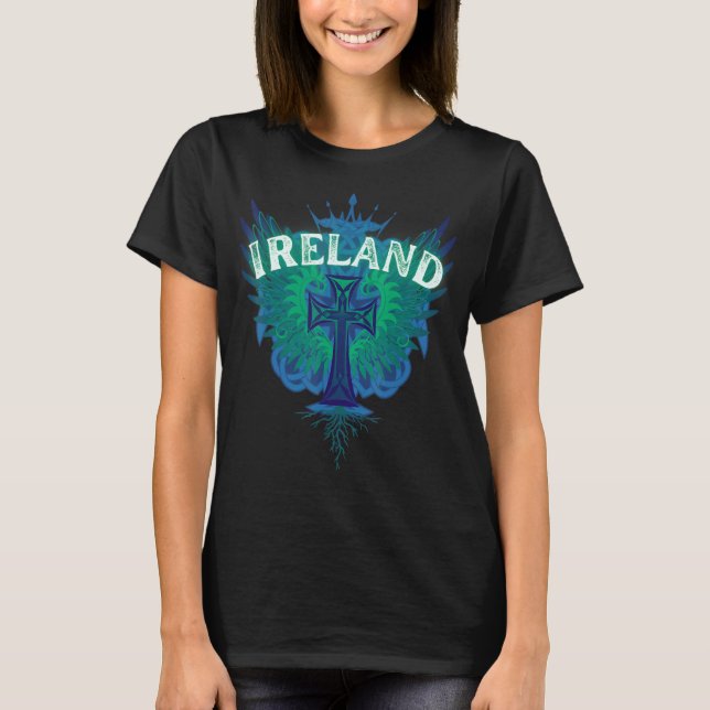 Irish Roots Imperial Ireland Celtic sköld T Shirt (Framsida)