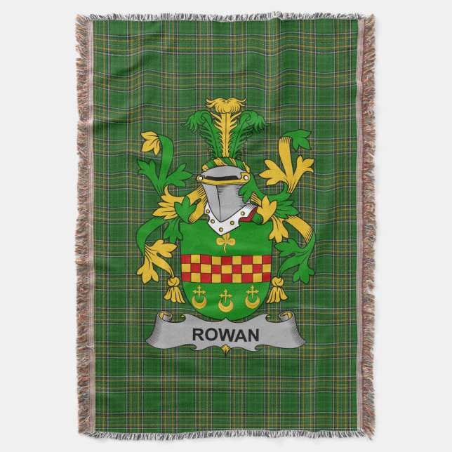 Irish Rowan Jackar om Arm Family Crest Ireland Filt (Framsidan Vertikal)