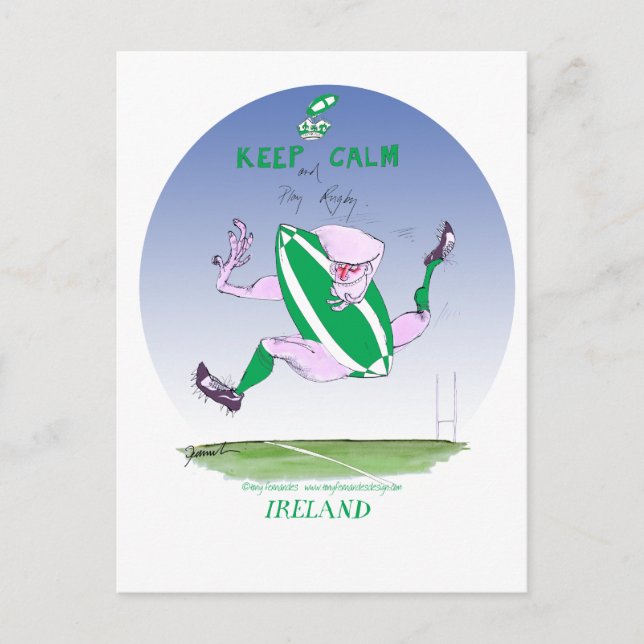 Irish rugby, tony fernandes vykort (Framsida)