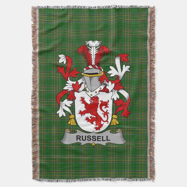 Irish Russell Jackar Arm Family Crest Ireland Filt (Framsidan Vertikal)
