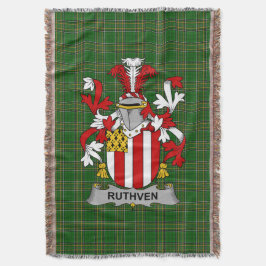 Irish Ruthven Jackar om Arm Family Crest Ireland Filt