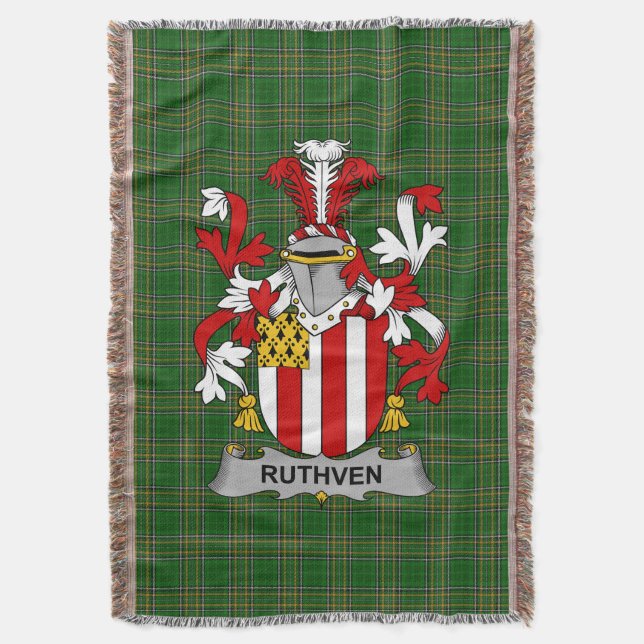 Irish Ruthven Jackar om Arm Family Crest Ireland Filt (Framsidan Vertikal)