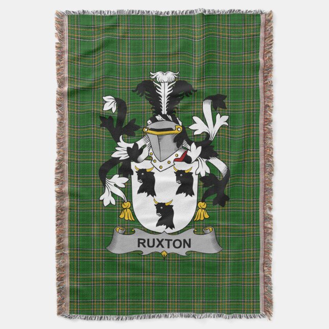 Irish Ruxton Jackar av Arm Family Crest Ireland Filt (Framsidan Vertikal)