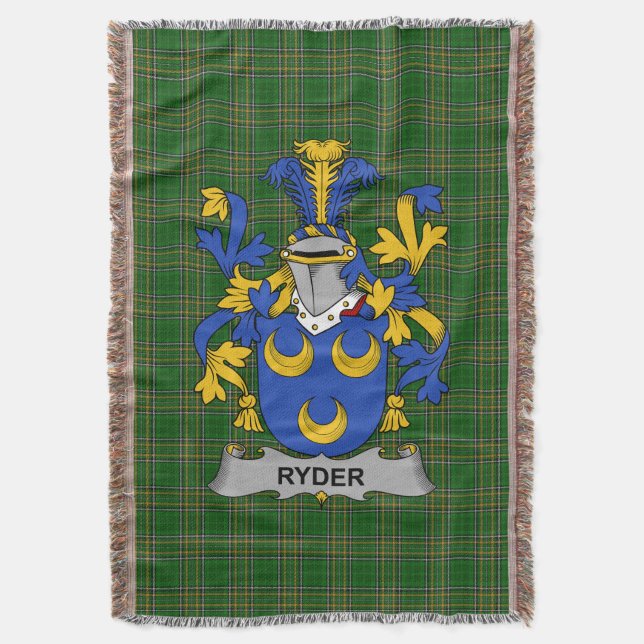 Irish Ryder Jackar om Arm Family Crest Ireland Filt (Framsidan Vertikal)