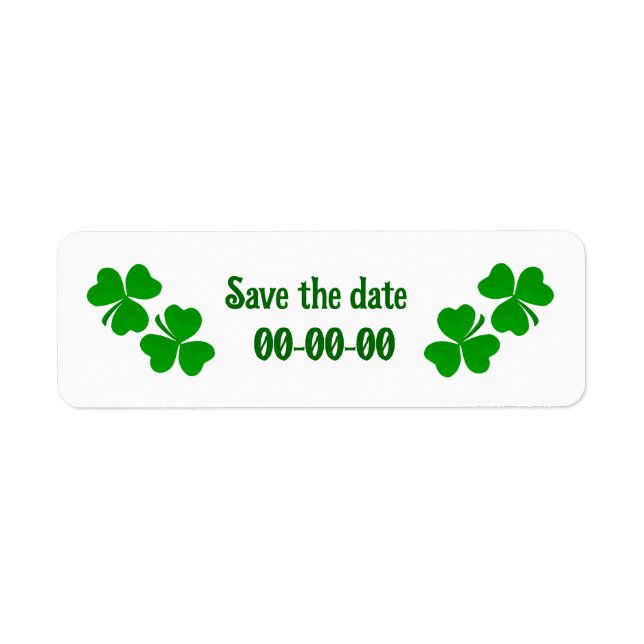 Irish Save the Date Returadress Etikett (Framsidan)