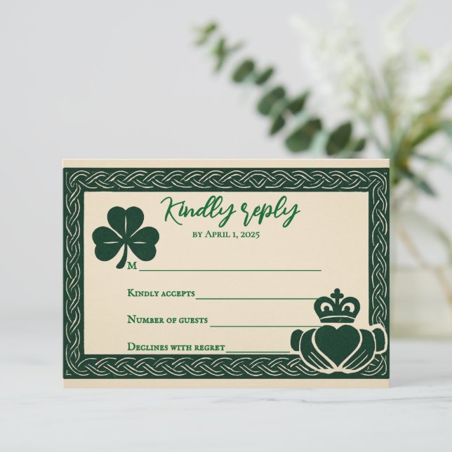Irish Serenity Bröllop OSA Card Kort (Stående Fram)
