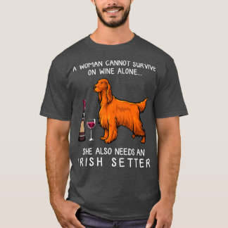 Irish Setter and vin Rolig hund  T Shirt