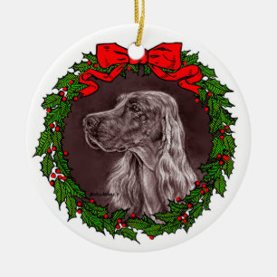 Irish Setter Art by Glenda S. Harlan Julgransprydnad Keramik