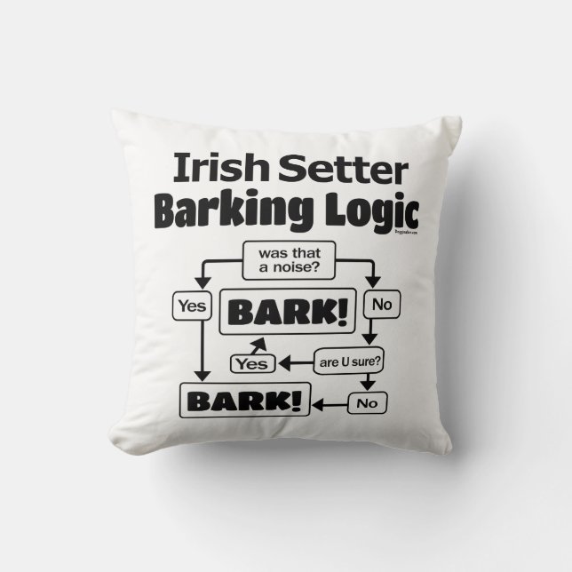 Irish Setter Barking Logic Kudde (Framsida)