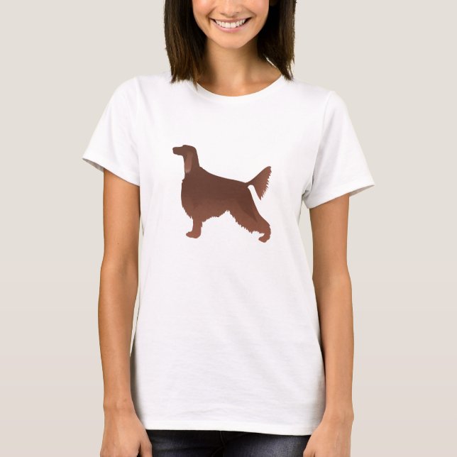 Irish Setter Basic Breed Illustration Silhouette T Shirt (Framsida)