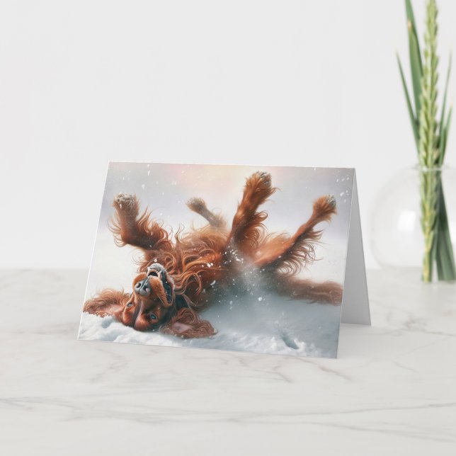 Irish Setter Birthday Roligt Kort (Framsida)