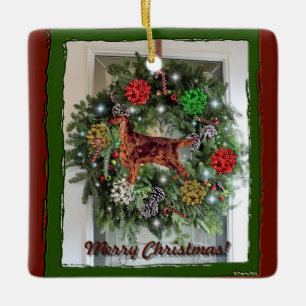 Irish Setter Ceramic jul Ornament