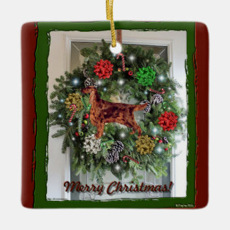 Irish Setter Ceramic jul Ornament