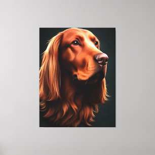 Irish Setter Fine Art Pet Porträtt Canvastryck