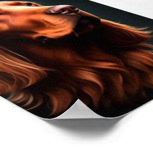 Irish Setter Fine Art Pet Porträtt Poster
