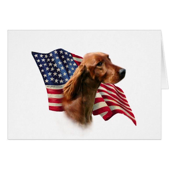 Irish Setter Flagga Hälsningskort (Framsidan Horizontal)