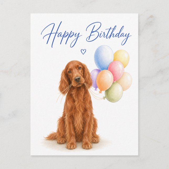 Irish Setter Födelsedag Vykort (Framsida)