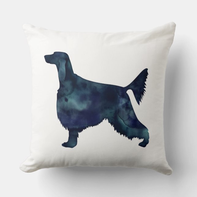 Irish Setter Geometric Mönster Black Silhouette Kudde (Framsida)