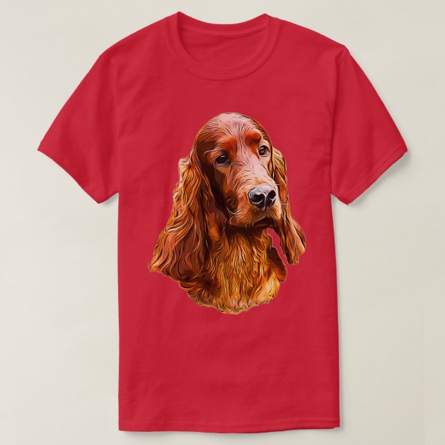 Irish Setter Glamous Hund  T Shirt (Design framsida)