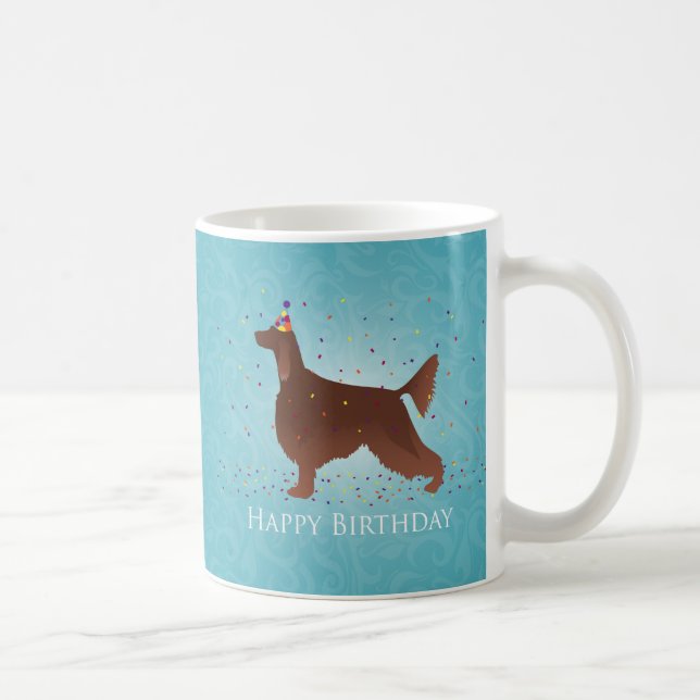 Irish Setter Grattis på födelsedagen Design Kaffemugg (Höger)