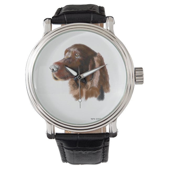 Irish setter hand plockade armbandsur (Framsida)