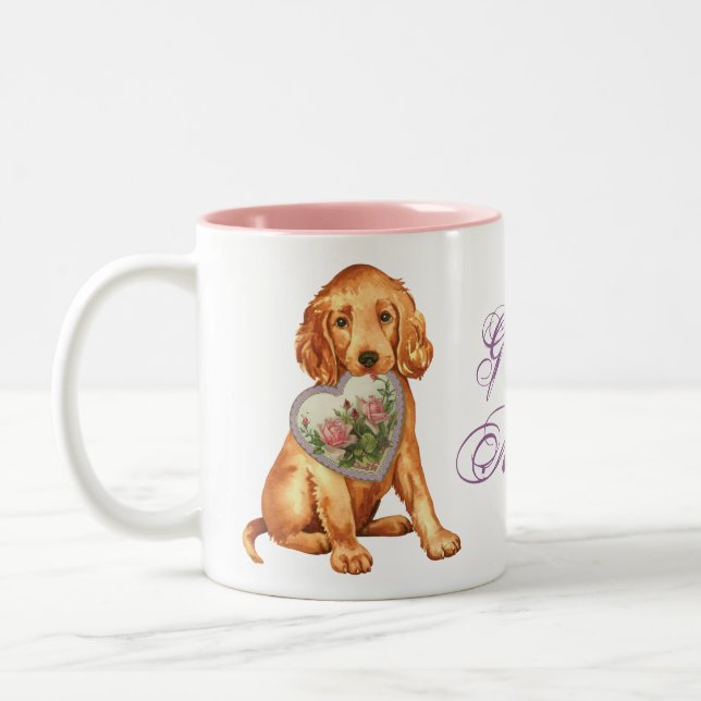 Irish Setter Heart Mamma Två-Tonad Mugg (Vänster)