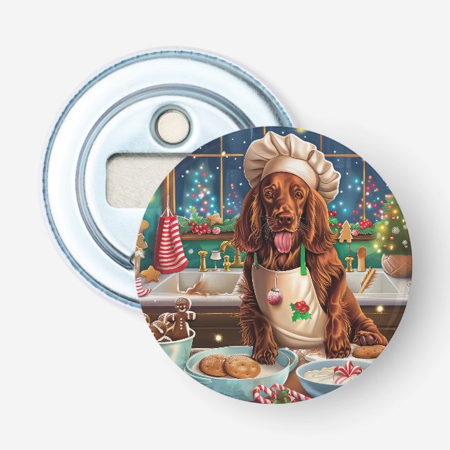 Irish Setter Helgdag Baking: Festive God jul Flasköppnare (Framsidan)