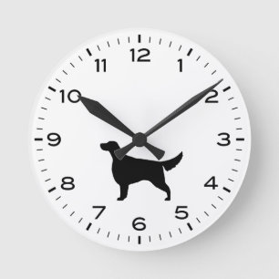 Irish Setter Hund aveln Silhouette Rund Klocka