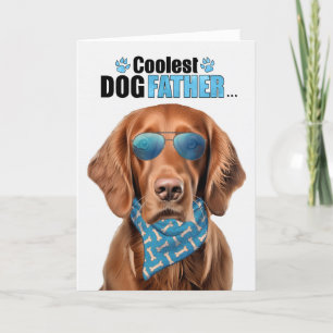 Irish Setter Hund Coolest Pappa All Fars dag Helgkort