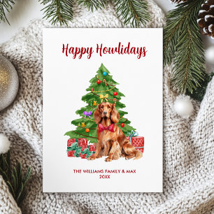 Irish Setter Hund Family jul Julkort